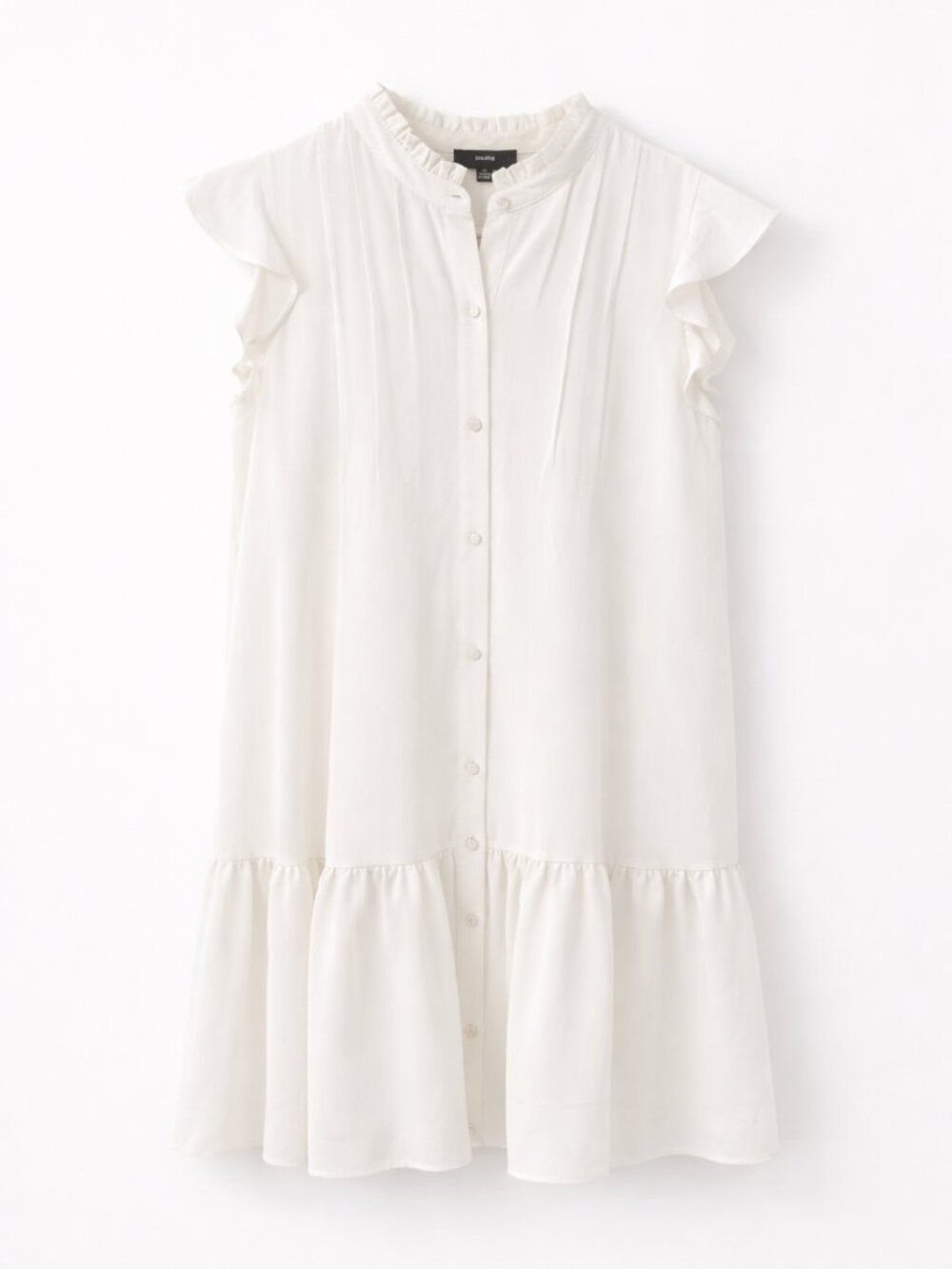 MAIA White Ruffle Sleeve Blouse Dress NWT | Size 14 | Feminine Minimal Chic
